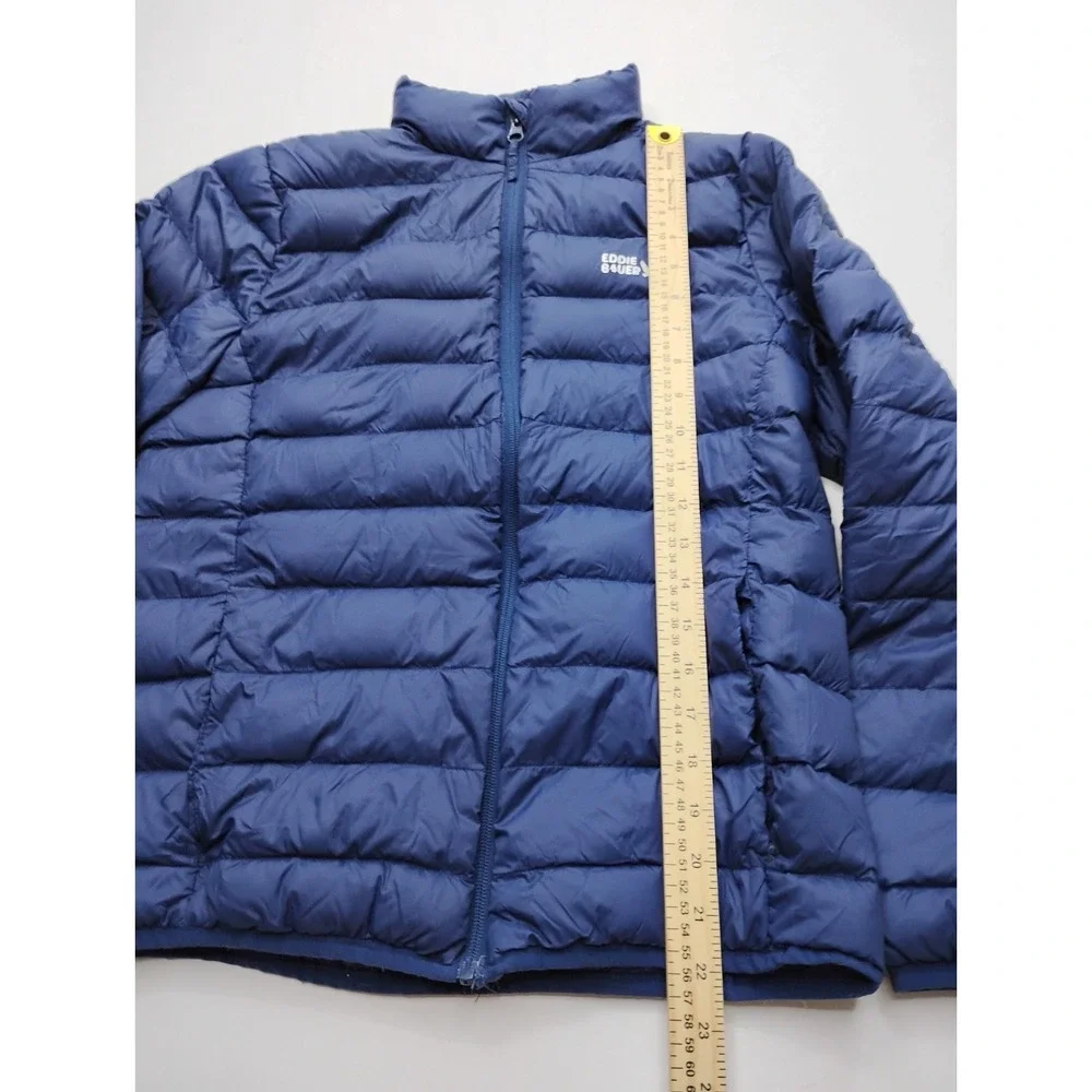 Eddie Bauer Jacket Kids XL Blue Goose Down Full Zip Puffer Pockets Outdoor 14/16